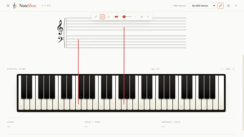 NoteShow screenshot showing lesson and teaching workflow